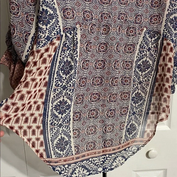 American Rag Cie lightweight sheer boho lace front shirt blouse top size XL - Picture 10 of 13